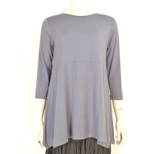 Comfy USA top SZ XS gray asymmetrical full flowing